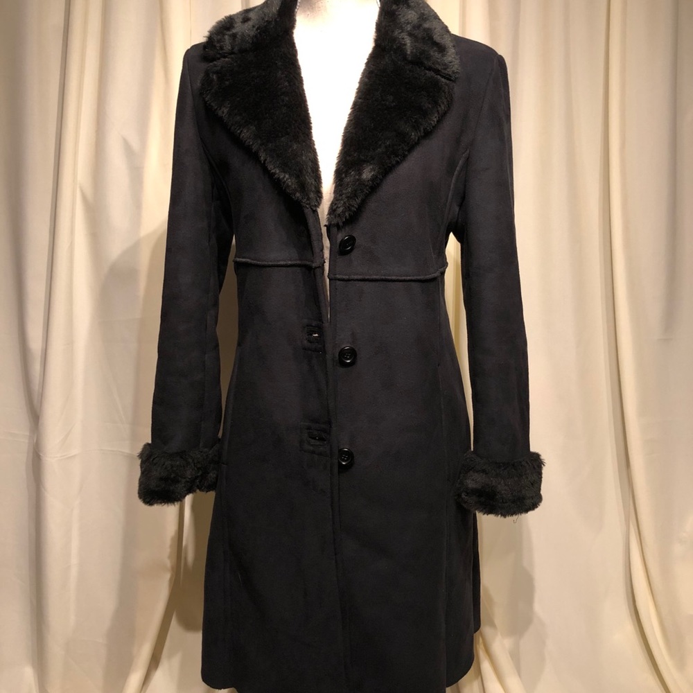 Larry Levine vintage faux fur & suede coat - Picture 2 of 7